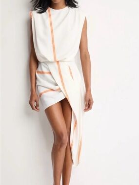Et Ochs Savanna Dress in ombré stripe Asymmetrical White  - Women